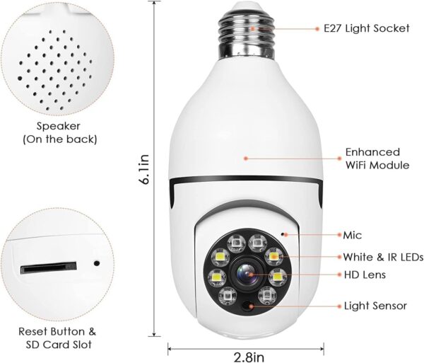 E27-Q165-1 Bulb Wi-Fi IP Camera E27-Q165-1 বাল্ব Wi-Fi IP ক্যামেরা