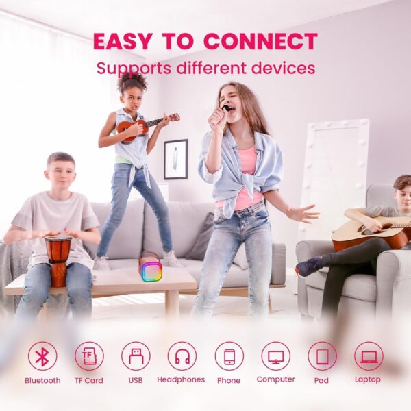 K-12 Portable Wireless Karaoke Mic with Built-in Speaker