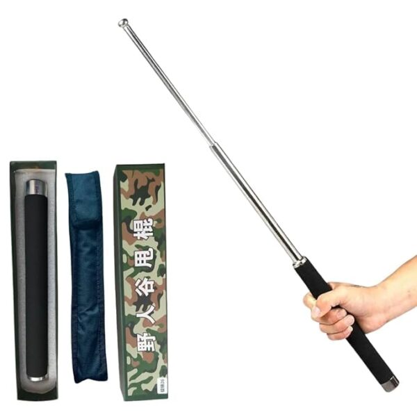Stainless Steel self Defence Foldable Extendable Wand Stick স্টেইনলেস স্টিলের স্ব-প্রতিরক্ষা ভাঁজযোগ্য এক্সটেন্ডেবল ওয়ান্ড স্টিক
