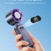 Portable Foldable Turbo Handheld Fan with Digital Display & USB Type-C Rechargeable Mini Cooling Fan