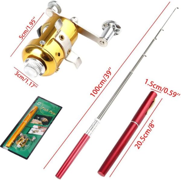 MINI POCKET PEN FISHING ROD POLE