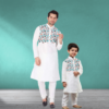 Premium Father & Son Matching Cotton Panjabi Set – Stylish Printed Family Ethnic Wear for Eid & Special Occasions
