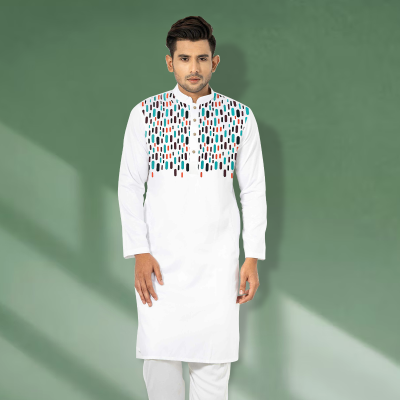 Premium Father & Son Matching Cotton Panjabi Set – Stylish Printed Family Ethnic Wear for Eid & Special Occasions